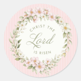 Adesivo Redondo Cristo, o Senhor Ressuscitou | Flores de Primavera