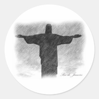 Adesivo Redondo Cristo Redentor 1