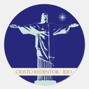 Adesivo Redondo Cristo Rio de Janeiro