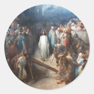 Adesivo Redondo Cristo Saindo do Praetorium
