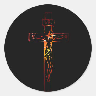 Adesivo Redondo Cristo sur croix Black Edition