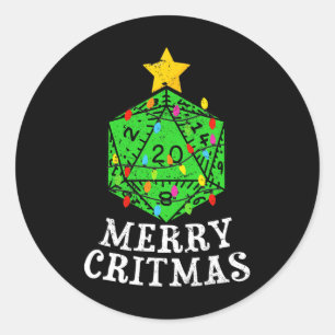 Adesivo Redondo Critérios De feliz D20 Rpg Árvore De Natal Rpg Gam