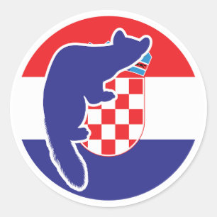 Adesivo Redondo Croácia Marten Bandeira Nacional da Croácia