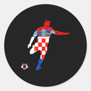 Adesivo Redondo Croácia Raízes Croatas Jogador de Futebol Croata