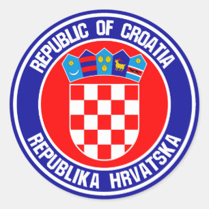 Adesivo Redondo Croácia Round Emblem