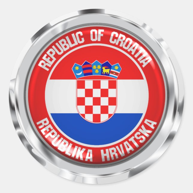 Adesivo Redondo Croácia Round Emblem (Frente)