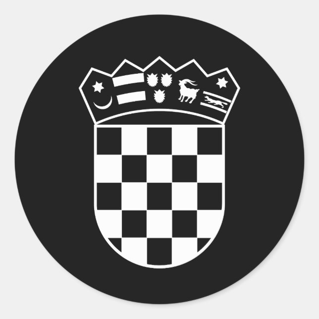 Adesivo Redondo Croatia coat of arms, simple, checkerboard (Frente)