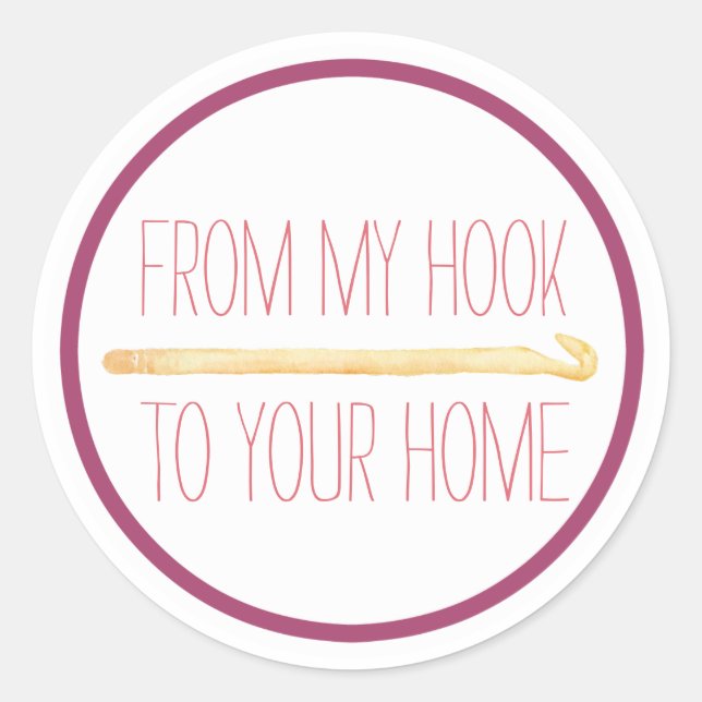 Adesivo Redondo Crochet Feita à Mão (Frente)