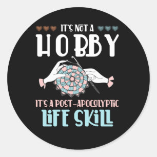 Adesivo Redondo Crochet Hobby Crafting Yarn