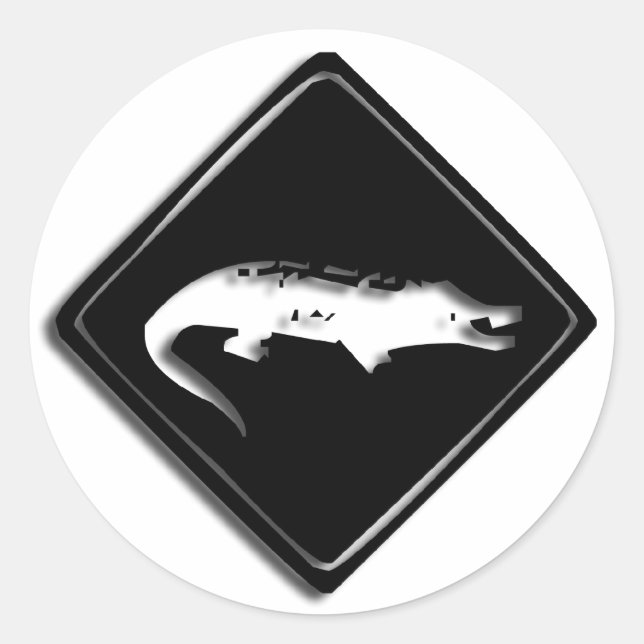 Adesivo Redondo Croco Crocodilo - Sinal Round Sticker (Frente)