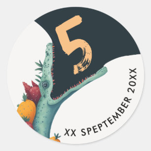 Adesivo Redondo Crocodile Aligator Tropical Wilthday