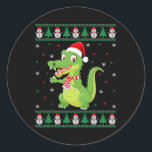 Adesivo Redondo Crocodilo Animal Matching Family Ufly Christmas Sw<br><div class="desc">Crocodilo Animal Matching Family Febre Sweater de Natal</div>