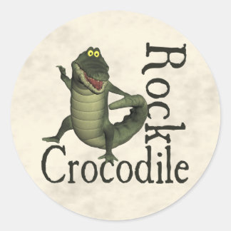 Adesivo Redondo Crocodilo Rock