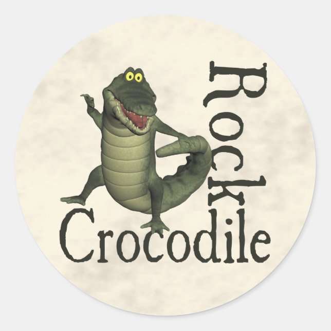 Adesivo Redondo Crocodilo Rock (Frente)