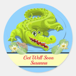 Adesivo Redondo Crocodilo Sorridente Fica Bem