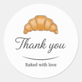 Adesivo Redondo Croissant Cream Baking Thank You Sticker