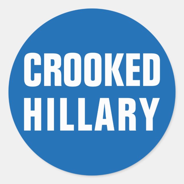 Adesivo Redondo Croked Hillary Clinton (Frente)