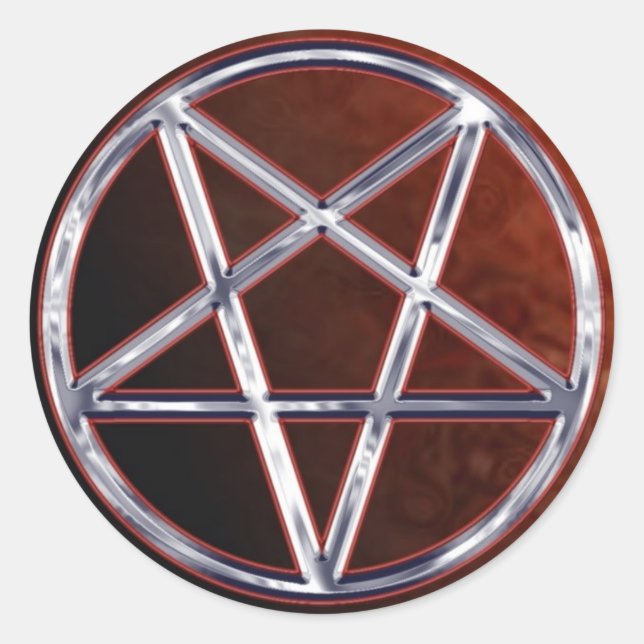 Adesivo Redondo Crome Pentagram (Frente)