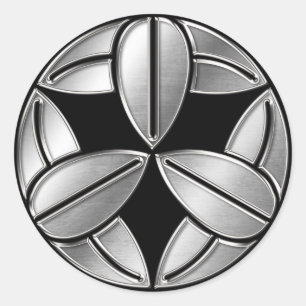 Adesivo Redondo Cromo prateado de Clan Kamon