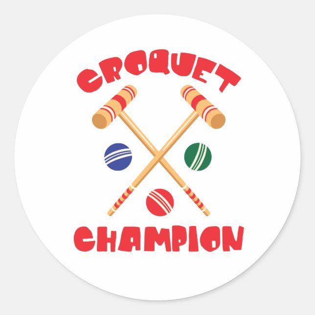 Adesivo Redondo Croquet Champion (Frente)