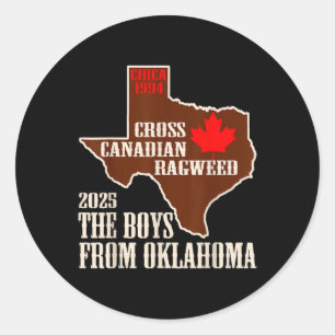Adesivo Redondo Cross Canadense Ragweed The Boys From Oklahoma Map