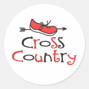 Adesivo Redondo Cross Country Runner © Cute Calçado Symbol Sticker