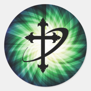 Adesivo Redondo Cross Silhouette; Brilhante