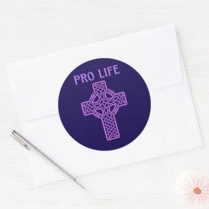 Adesivo Redondo Cross Sticker Católico Pro-Life