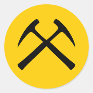 Adesivo Redondo Crossed Rock Hammers Sticker