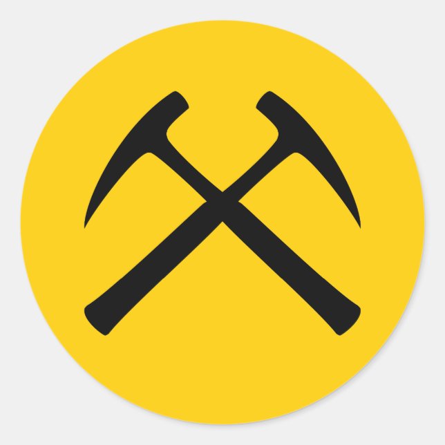 Adesivo Redondo Crossed Rock Hammers Sticker (Frente)