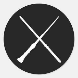 Adesivo Redondo Crossed Wands
