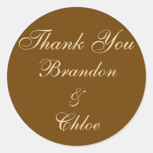 Adesivo Redondo Crosta de gelo da pérola no obrigado do Mocha voc