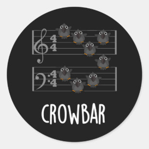 Adesivo Redondo Crow Bar Música Engraçada Pássaro Escuro BG
