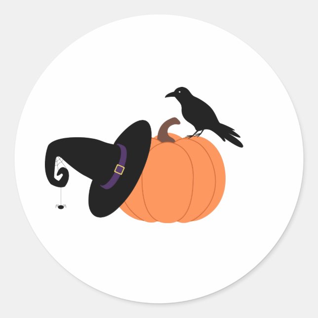Adesivo Redondo Crow & Pumpkin (Frente)