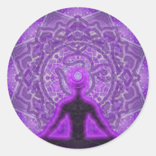Adesivo Redondo Crown Chakra