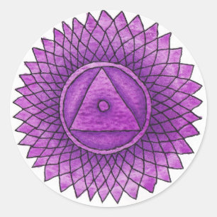Adesivo Redondo Crown Chakra Sticker