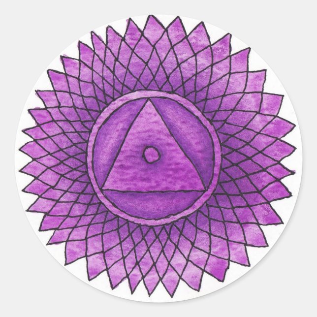 Adesivo Redondo Crown Chakra Sticker (Frente)