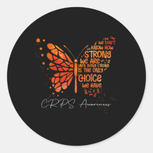 Adesivo Redondo Crps Borboleta Laranja Fita Laranja Sensibilização