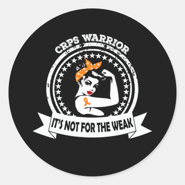 Adesivo Redondo CRPS Warrior  Not For The Weak Orange Ribbon Aware (Frente)