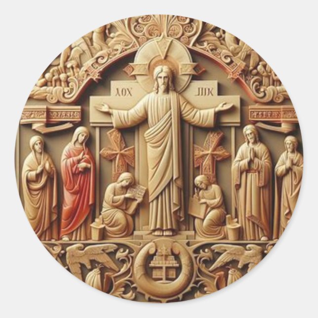 Adesivo Redondo Crucificação (Frente)