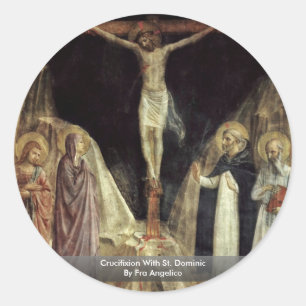 Adesivo Redondo Crucificação com o St Dominic por Fra Angelico