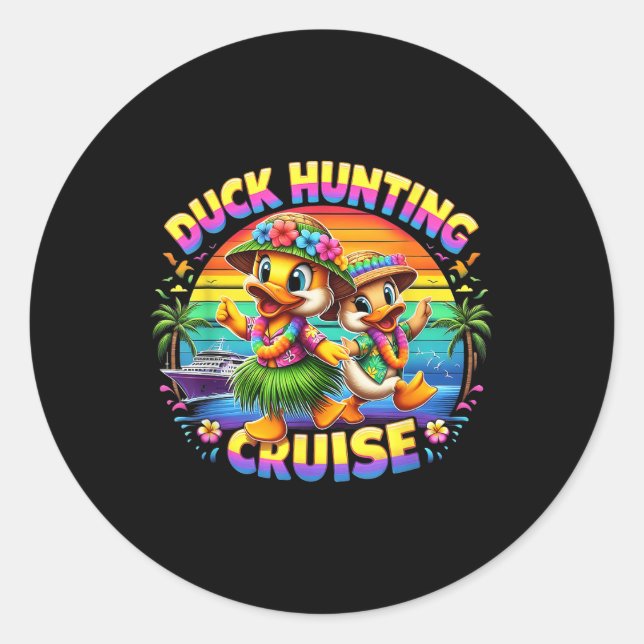 Adesivo Redondo Cruise Hunter Rubber Duckie Summer Boat Vacay Duck (Frente)