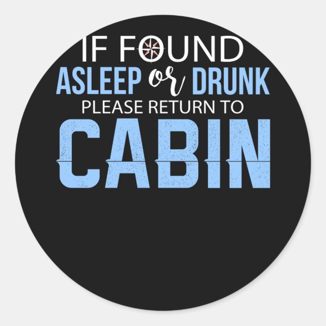 Adesivo Redondo Cruise Ship Accessory If Found Cruise (Frente)