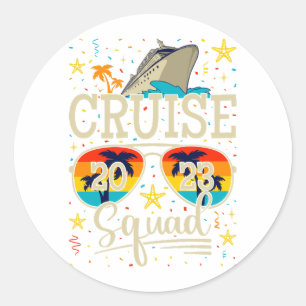 Adesivo Redondo Cruise Squad 2023 Cruising Vacation