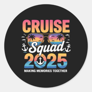 Adesivo Redondo Cruise Squad 2025 Family Cruise Matching Summer Va