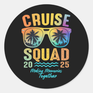 Adesivo Redondo Cruise Squad 2025 Family Cruise Vacation Group