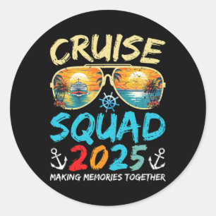 Adesivo Redondo Cruise Squad 2025 Family Group Matching Cruising V