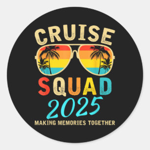 Adesivo Redondo Cruise Squad 2025 Family Group Matching Summer Vac