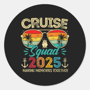 Adesivo Redondo Cruise Squad 2025 Family Group Matching Summer Vac