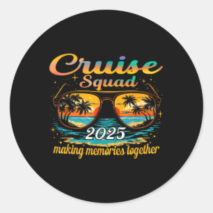 Adesivo Redondo Cruise Squad 2025 Family Group Matching Summer Vac